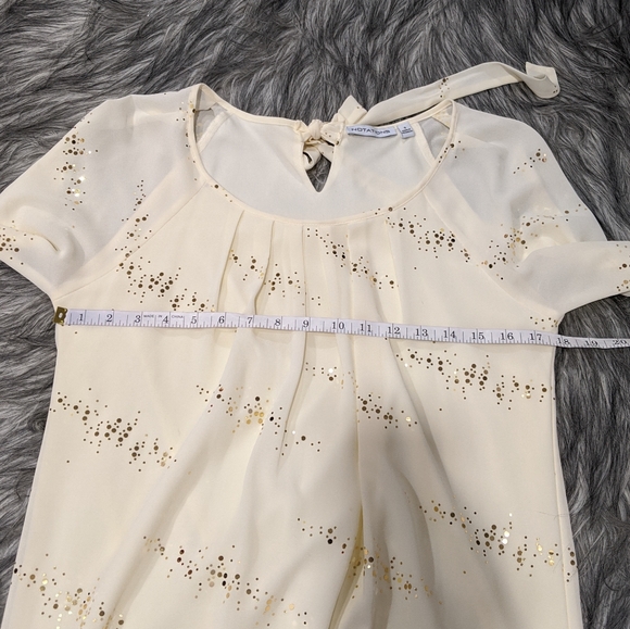 💛SOLD💛Notations blouse, cream w/gold dots - Picture 6 of 8